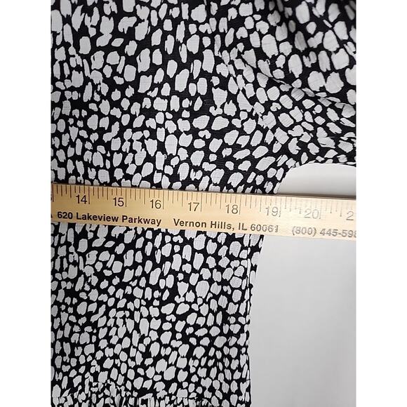 Zara Polka Dot Dress Size S Black & White Long Sleeve Midi Length Loose Flow Fit - Picture 8 of 12